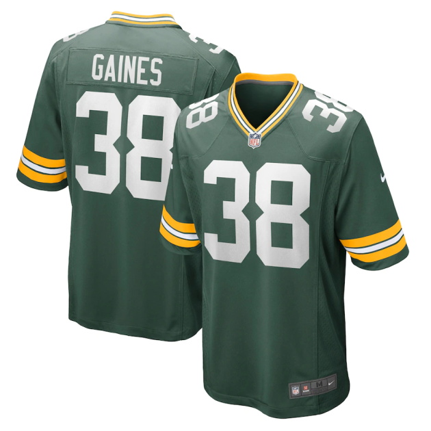 mens nike innis gaines green green bay packers game jersey